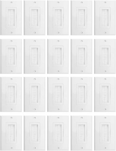 Single Gang Brush Style Opening Passthrough Low Voltage Insert Cable Wallplate,Whtie (1 Pack) in Saudi Arabia