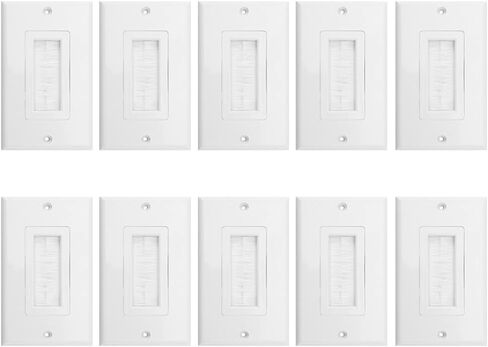 Single Gang Brush Style Opening Passthrough Low Voltage Insert Cable Wallplate,Whtie (1 Pack) in Saudi Arabia