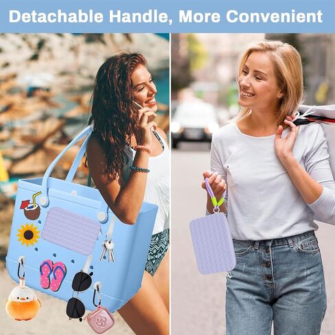 Bogg Bag Accessories, Silicone Bogg Bag Organizer Phone Holder for Bogg Bag Beach Tote Bags (Purple) in Saudi Arabia