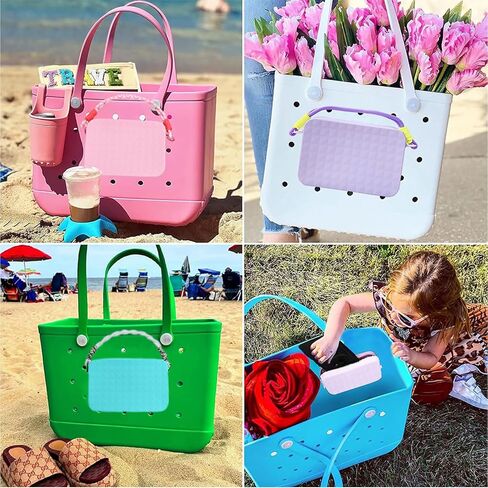 Bogg Bag Accessories, Silicone Bogg Bag Organizer Phone Holder for Bogg Bag Beach Tote Bags (Purple) in Saudi Arabia