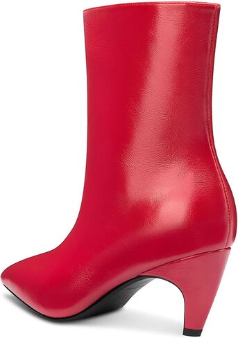 HDEUOLM Womens Mid Kitten Heel Pointed Toe Ankle Boots Short Bootie Slip-on Casual Dress Boots in Saudi Arabia