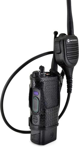 Turtleback Radio Holster for Motorola APX6000 – Durable Basket Weave Leather Radio Holster with Heavy-Duty Ratcheting 2.25" Belt Loop – All-Button Access – Fits Slim or Extended Battery in Saudi Arabia