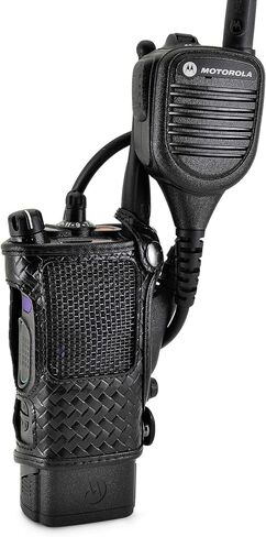 Turtleback Radio Holster for Motorola APX6000 – Durable Basket Weave Leather Radio Holster with Heavy-Duty Ratcheting 2.25" Belt Loop – All-Button Access – Fits Slim or Extended Battery in Saudi Arabia