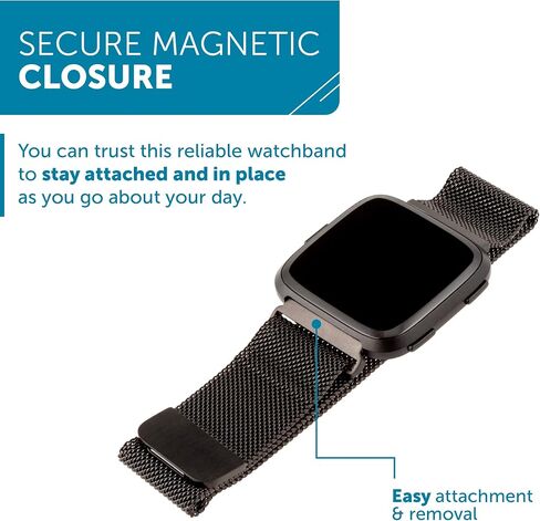 WITHit Designer Replacement Band for Fitbit Versa/Versa 2 – Secure, Adjustable, Fitbit Watch Band Replacement with Magnetic Closure, Fits Most Wrists in Saudi Arabia