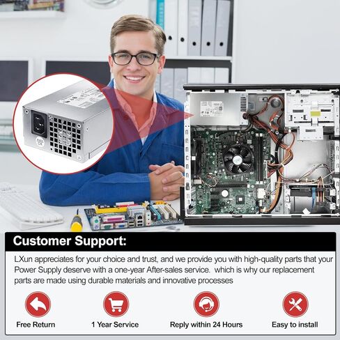 مصدر طاقة LXun L220AS-00 220 واط متوافق مع Dell Inspiron 3647 660s Vostro 270 Acer Aspire X1420 X3400 X1200 eMachines L1200 L1210 L1300 Gateway SX2300 Series PS-5221-03DF 650WP P3JW1 R82HS in Kuwait