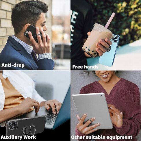 Smooth Alloy Phone Ring Grip Holder, 360 Rotation finger ring Kickstand for iPhone, iPad, Samsung, and all Smartphones Tablets (PRG-B) in Saudi Arabia