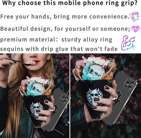 Hand Phone Grip Holder, Evil Eye Phone Ring Stand Compatible with Smartphone, Tablet, E-Reader, Etc (PHGR-BK) in Saudi Arabia