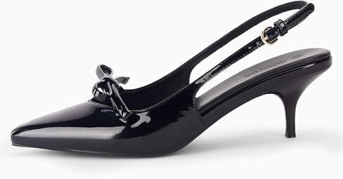 Coutgo Womens Bow Slingback Heels Low Kitten Heel Pumps Closed Pointed Toe Party Wedding Dress Shoes in Saudi Arabia