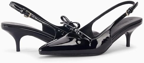 Coutgo Womens Bow Slingback Heels Low Kitten Heel Pumps Closed Pointed Toe Party Wedding Dress Shoes in Saudi Arabia