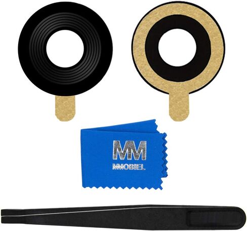 MMOBIEL Back Rear Camera Glass Lens Replacement Compatible with iPhone 12 Pro 2020 - Incl. Double Sided Adhesive, Tweezer and Cloth - Black in Saudi Arabia