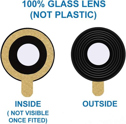 MMOBIEL Back Rear Camera Glass Lens Replacement Compatible with iPhone 12 Pro 2020 - Incl. Double Sided Adhesive, Tweezer and Cloth - Black in Saudi Arabia