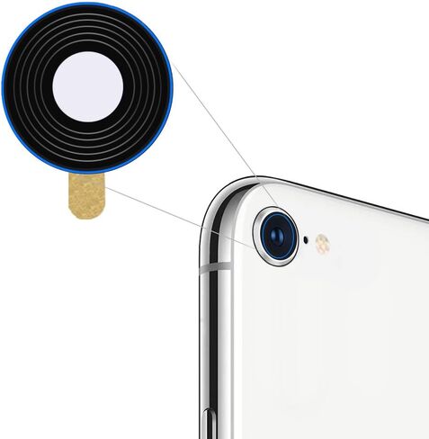 MMOBIEL Back Rear Camera Glass Lens Replacement Compatible with iPhone 12 Pro 2020 - Incl. Double Sided Adhesive, Tweezer and Cloth - Black in Saudi Arabia