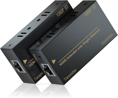 موسع HDMI، جهاز إرسال واستقبال HDMI 1080P يصل إلى 60 مترًا (196 قدمًا)، مكرر مرسل إيثرنت HDMI عبر كابل Singal RJ45 Cat5e/Cat6/Cat7 Ethernet LAN، HDMI إلى RJ45 وRJ45 إلى جهاز إرسال HDMI in Kuwait