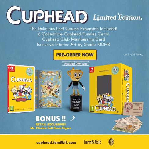 iam8bit Cuphead - إصدار محدود (يتضمن الأشكال/البطاقات/الفن) - EN/IT/NL (Switch) in Kuwait