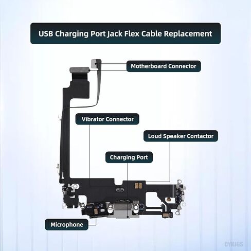 for iPhone 12 Pro Max Charging Port Flex Cable Dock Connector Replacement OEM White USB Charge Headphone Jack Port Assembly Microphone Antanna with Repair Tools Kit A2342 A2410 A2412 A2411 in Saudi Arabia