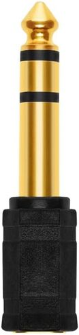 Monoprice 6.35mm (1/4 Inch) Male TRS Stereo Plug to 3.5mm (1/8 Inch) Female TRS Stereo Jack Adapter, Gold Plated, Black in Saudi Arabia