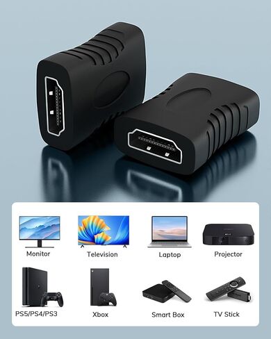 HDMI Coupler 6 Pack, 4K@60Hz HDMI Female to Female Adapter, HDMI 2.0, Extender for HDMI Cables, 3D HDMI Connector Compatible with HDTV, Roku TV, Stick, Chromecast Nintendo, Switch, Xbox, PS5/4 Laptop in Saudi Arabia
