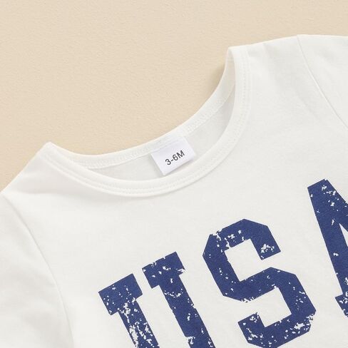 4th of July Baby Boy Outfit Short Sleeve T Shirt Shorts Set Toddler Baby Boy Summer Clothes in Saudi Arabia
