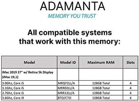 Adamanta 8GB (1x8GB) Memory Upgrade for 2020 Apple iMac 27" w/Retina 5K Display, 2019 Apple iMac 27" w/Retina 5K Display, 2018 Apple Mac Mini DDR4 2666Mhz PC4-21300 SODIMM 1Rx8 CL19 1.2v DRAM RAM in Saudi Arabia