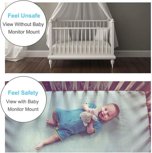 Baby Camera Monitor Mount Bracket, 360 Degrees Rotatable Adjustable Holder Flexible Camera Stand for Crib Nursery in Kuwait