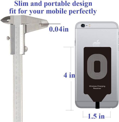 جهاز استقبال الشحن اللاسلكي Qi Charger Adpater لهاتف iPhone 7 Plus 6S 6 SE 5S 5C 5 S C- TI Chip قطعة بطاقة مستقبل الشحن اللاسلكي المتوافقة مع iPhone7 iPhone6s iPhone6 ​​6sPlus 6Plus iPhoneSE i7 i6s P in Kuwait