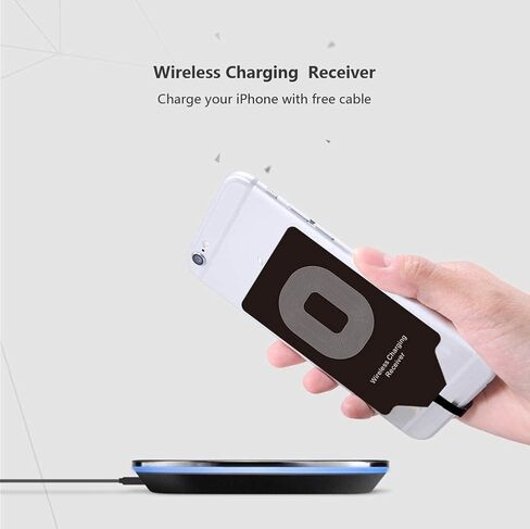 جهاز استقبال الشحن اللاسلكي Qi Charger Adpater لهاتف iPhone 7 Plus 6S 6 SE 5S 5C 5 S C- TI Chip قطعة بطاقة مستقبل الشحن اللاسلكي المتوافقة مع iPhone7 iPhone6s iPhone6 ​​6sPlus 6Plus iPhoneSE i7 i6s P in Kuwait