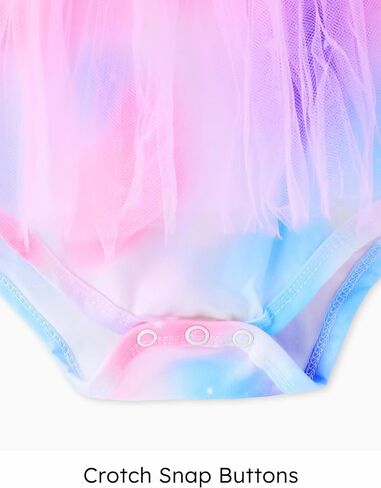 PATPAT Baby Girl Ruffle Sleeve Onesie Romper Tulle Dress Bodysuit Toddler Girl Party Birthday Princess Tutu 0-18 Months in Saudi Arabia