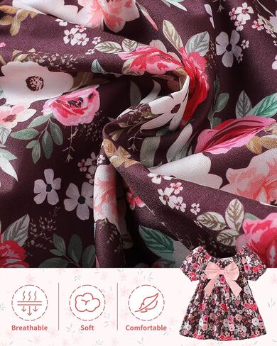 Toddler Baby Girls Dresses Summer Ruffle Short Sleeve Dress Floral Cute Sundress Hat Casual Outfits 1t 2t 3t Girl Dress in Saudi Arabia