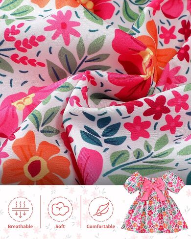 Toddler Baby Girls Dresses Summer Ruffle Short Sleeve Dress Floral Cute Sundress Hat Casual Outfits 1t 2t 3t Girl Dress in Saudi Arabia