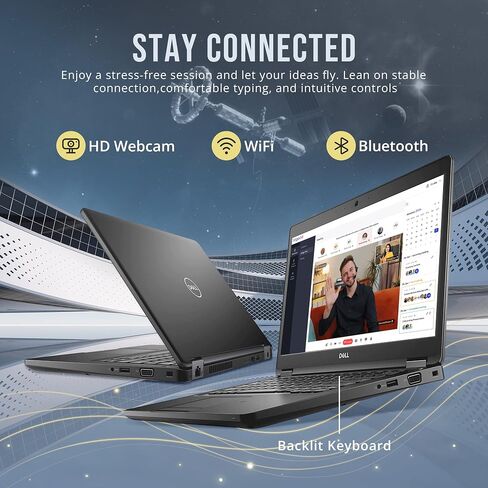 DELL Latitude 5490 14" FHD Business Laptop, Intel i5-8350U Quad Processor, 16GB RAM, 512GB PCIe SSD, ‎Intel UHD Graphics, Backlit Keyboard, HD Webcam, Windows 11 Pro, Black in Saudi Arabia