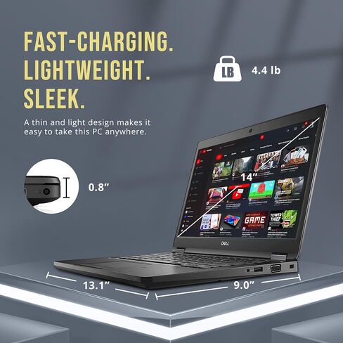 DELL Latitude 5490 14" FHD Business Laptop, Intel i5-8350U Quad Processor, 16GB RAM, 512GB PCIe SSD, ‎Intel UHD Graphics, Backlit Keyboard, HD Webcam, Windows 11 Pro, Black in Saudi Arabia