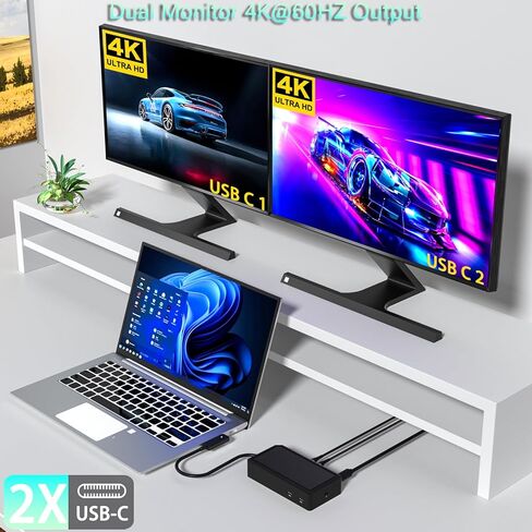 Surface Dock 2، محطة إرساء Surface 2 مع مصدر طاقة 199 واط، منافذ عرض مزدوجة 4K@60 هرتز، جيجابت إيثرنت، مخرج صوت 3.5 ملم، 2 USB-C أمامي، 2 USB-A خلفي in Kuwait
