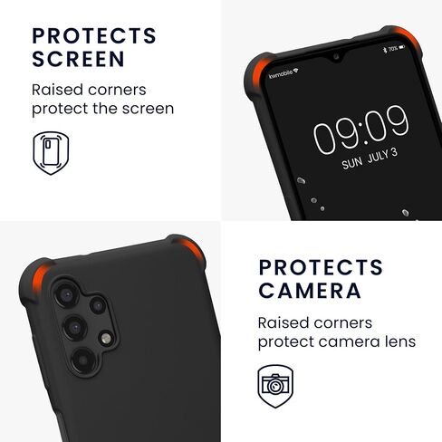 kwmobile Crossbody Case Compatible with Samsung Galaxy A13 4G Case - TPU Silicone Cover with Strap - Black in Saudi Arabia