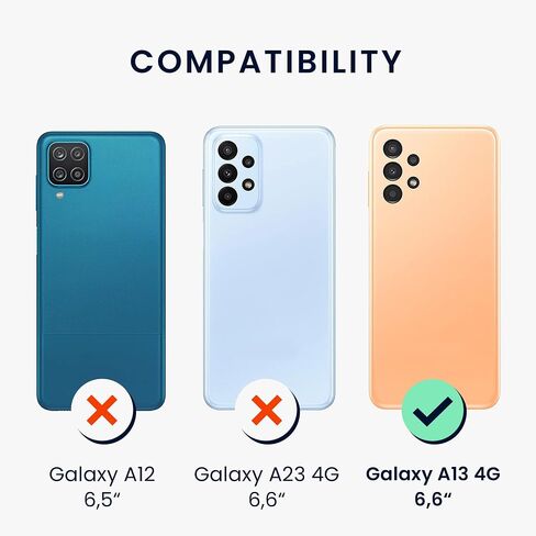 kwmobile Crossbody Case Compatible with Samsung Galaxy A13 4G Case - TPU Silicone Cover with Strap - Black in Saudi Arabia