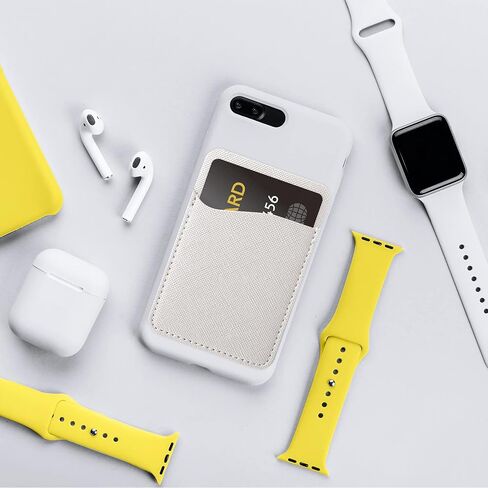 Frienda 6 Pieces Phone Card Pocket Holder Phone Card Stick PU Leather Cell Phone Card Pocket, ID Credit Card Wallet Phone Case Pouch for Back of Phone Compatible with Most Smartphones (Peal Color) in Saudi Arabia