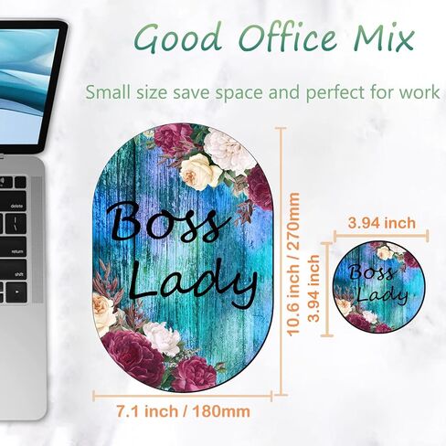 Gaming Mouse Pad with Coasters Set, Boss Lady Design Mouse Pad Non-Slip Rubber Mousepad Office Accessories Desk Decor Mouse Pads for Computers Laptop in Saudi Arabia