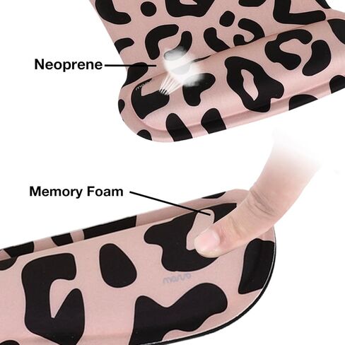 MOSISO Computer Keyboard Stand&Keyboard Wrist Rest&Mouse Pad with Wrist Rest, Leopard Spots Ergonomic Keyboard Wrist Rest Set, Easy Typing Working Acrylic Clear Keyboard Stand for Office Home, White in Saudi Arabia