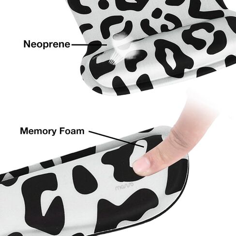 MOSISO Computer Keyboard Stand&Keyboard Wrist Rest&Mouse Pad with Wrist Rest, Leopard Spots Ergonomic Keyboard Wrist Rest Set, Easy Typing Working Acrylic Clear Keyboard Stand for Office Home, White in Saudi Arabia