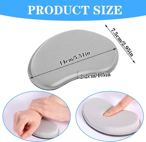 2 Pcs Ergonomic Wrist Rests, Anti-Skid Wrist Pad for Mouse, Mouse Wrist Support Pain Relief, Memory Foam Mouse Wrist Pad for Computer, Laptop, Office, Home, School(Black, Grey) in Saudi Arabia