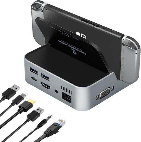 Docking Station for Laptop,9 in 1 USB C Hub Multiport Adapter with HDMI/RJ45/VGA/2 USB-A 3.0/100W PD/SD/TF/3.5mm Audio Ports,Laptop Docking Station Hub Compatible for HP,Dell,Surface,etc in Kuwait