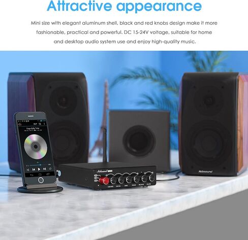 Nobsound NS-14G 2.1 قناة بلوتوث Amp Mini Hi-Fi Amplifier مع مخرج مضخم صوت (نشط وسلبي) والتحكم في النغمة للصوت المكتبي للمسرح المنزلي 50 واط * 2 + 100 واط in Kuwait