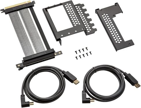 إصدار CableMod Vertical PCI-e Bracket Triple Slot مع كابل PCI-e 4.0 Riser (أسود، 2 × DisplayPort) in Kuwait