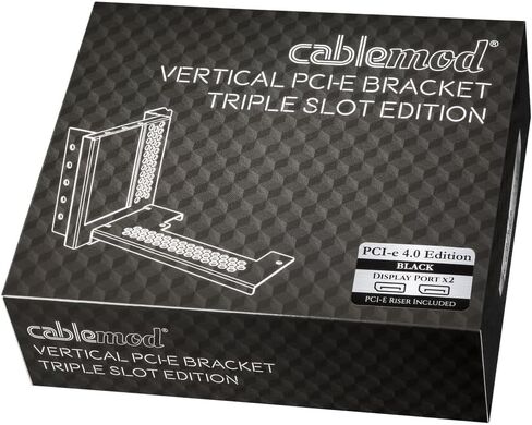 إصدار CableMod Vertical PCI-e Bracket Triple Slot مع كابل PCI-e 4.0 Riser (أسود، 2 × DisplayPort) in Kuwait