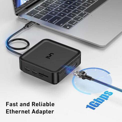 محطة إرساء USB C مزدوجة الشاشة مع HDMI VGA، محول متعدد المنافذ USB C 10 في 1 مع HDMI (4K@60HZ)، VGA، إيثرنت 1 جيجابت في الثانية، USB3.2، SD&TF، 100 وات PD، متوافق مع iPad/MacBook/Lenovo/HP /ديل in Kuwait