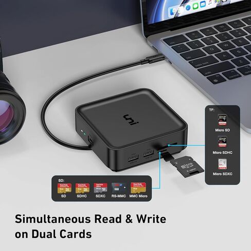محطة إرساء USB C مزدوجة الشاشة مع HDMI VGA، محول متعدد المنافذ USB C 10 في 1 مع HDMI (4K@60HZ)، VGA، إيثرنت 1 جيجابت في الثانية، USB3.2، SD&TF، 100 وات PD، متوافق مع iPad/MacBook/Lenovo/HP /ديل in Kuwait