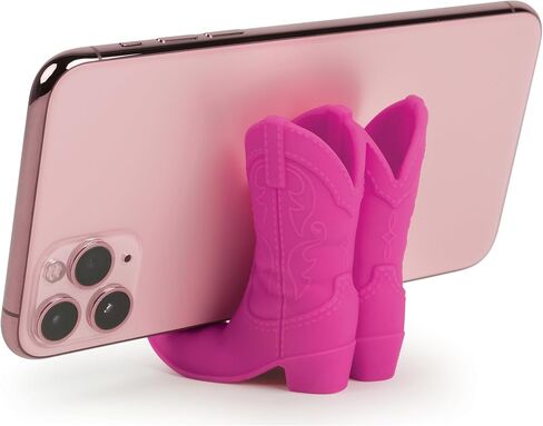 Genuine Fred GIDDY UP Phone Stand, Pink, Cowboy Boot Tech Accessory, Fits most mobile smartphones, Grippy Silicone, Fun cowboy boot details in Saudi Arabia