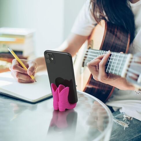 Genuine Fred GIDDY UP Phone Stand, Pink, Cowboy Boot Tech Accessory, Fits most mobile smartphones, Grippy Silicone, Fun cowboy boot details in Saudi Arabia