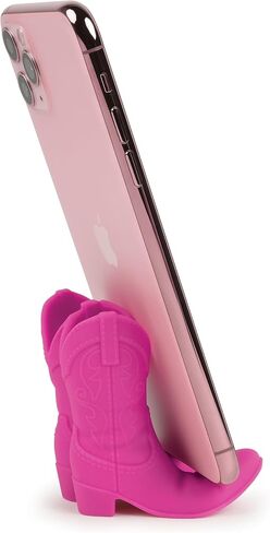 Genuine Fred GIDDY UP Phone Stand, Pink, Cowboy Boot Tech Accessory, Fits most mobile smartphones, Grippy Silicone, Fun cowboy boot details in Saudi Arabia
