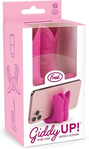 Genuine Fred GIDDY UP Phone Stand, Pink, Cowboy Boot Tech Accessory, Fits most mobile smartphones, Grippy Silicone, Fun cowboy boot details in Saudi Arabia