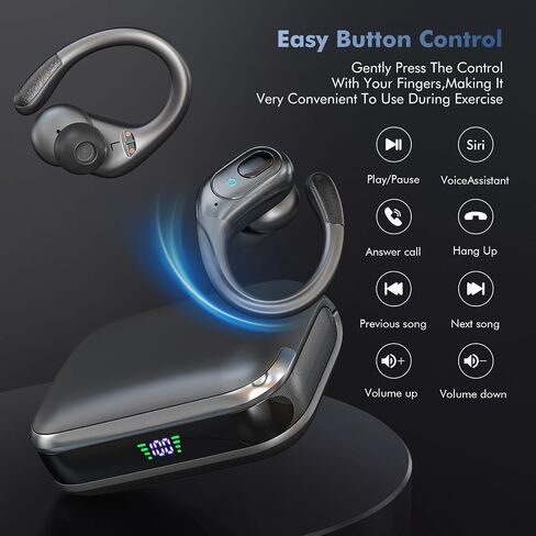 Wireless Earbuds, 75H Playtime Bluetooth 5.3 Headphones, IP7 Waterproof Bluetooth Headphones for Running, Wireless in Ear Earphones USB C for iOS/Android, in Saudi Arabia
